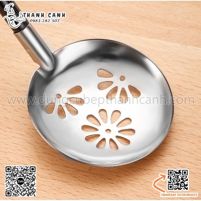 muôi canh inox, vá canh inox, muôi canh kiểu nhật, vá canh ăn mì ramen