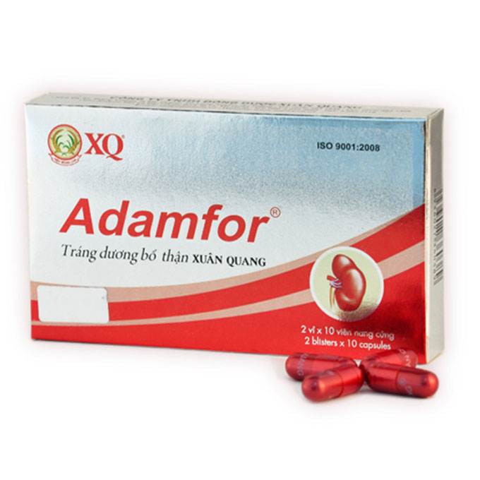 Adamfor bổ thận tráng dương, tăng cường sinh lý, Hộp 2 vỉ x 10 viên nang