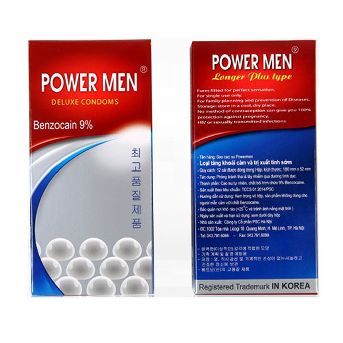 Bao cao su PowerMen Ngọc trai, Hộp 12 cái