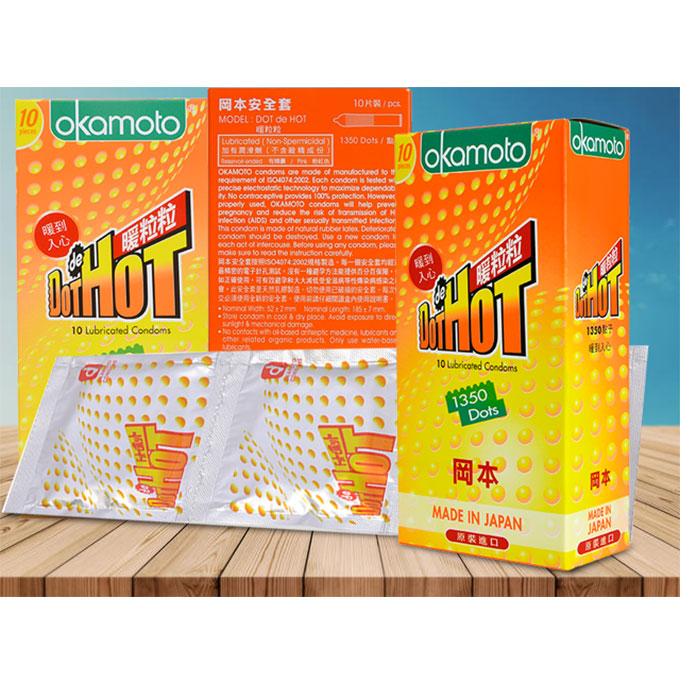 Bao Cao Su Okamoto Dot Hot, Hộp 10 cái