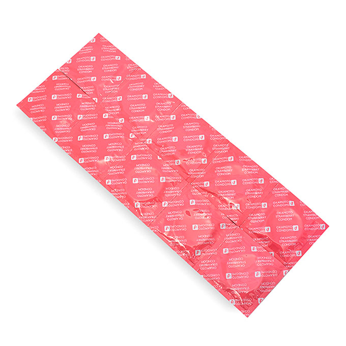 Bao Cao Su Okamoto Skinless Skin Strawberry, Hộp 10 cái