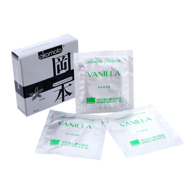 Bao Cao Su Okamoto Skinless Skin Vanilla, Hộp 3 cái