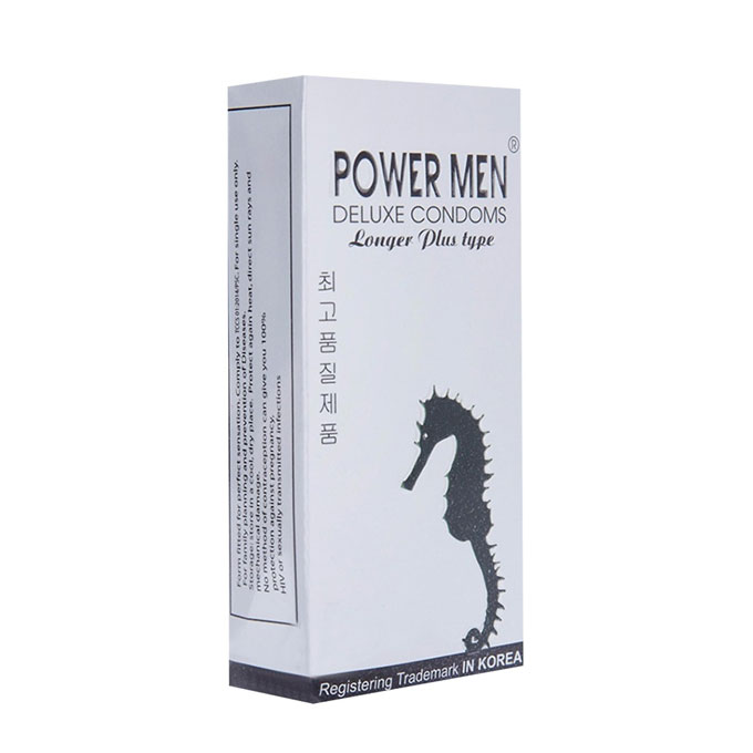 Bao cao su Powermen trị xuất tinh sớm Cá Ngựa vỏ xám, Hộp 12 cái