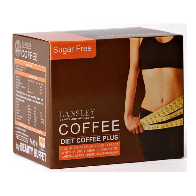 Cà Phê Giảm Cân LansLey Coffee Diet Coffee Plus Thái Lan, Hộp 10 gói 130g