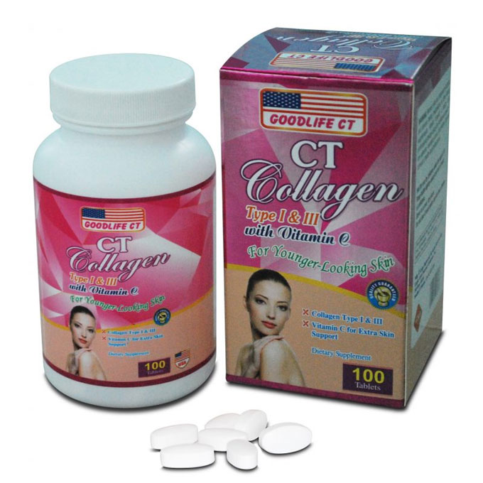 CT Collagen chống lão hóa, tăng cường độ ẩm cho da, Hộp 100 viên