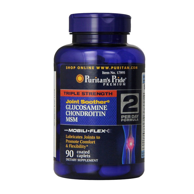 Puritans Pride Double Strength Glucosamine Chondroitin MSM, Hộp 90 viên