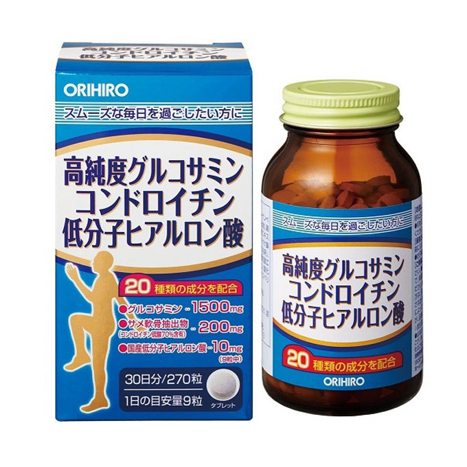 Glucosamine Hyaluronic Acid Orihiro Nhật Bản, Hộp 270 viên