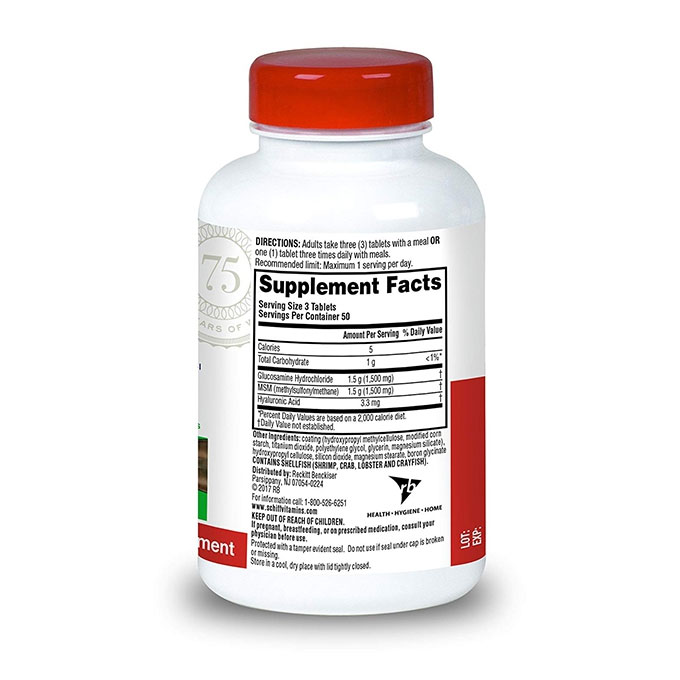 Viên uống Schiff Glucosamine Plus MSM 1500mg hỗ trợ giảm đau nhức khớp, Chai 150 viên