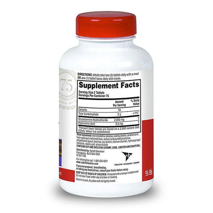 Schiff Glucosamine 2000mg hỗ trợ đau nhức xương khớp, Chai 150 viên