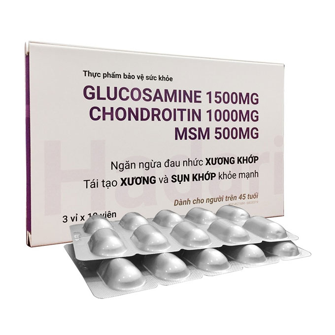 Hadariki Glucosamine 1500mg, Chondroitin 1000mg With MSM 500mg, Hộp 30 viên