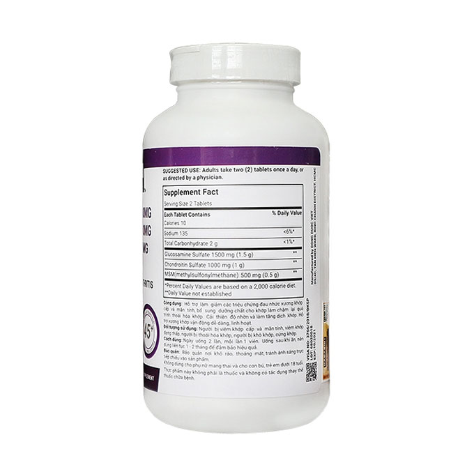 Hadariki Glucosamine 1500mg Chondroitin 1000mg MSM 500mg, Hộp 200 viên