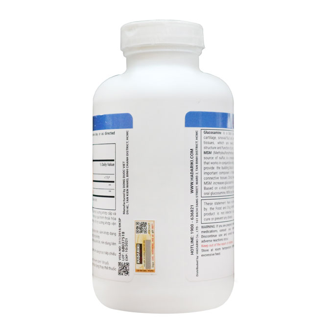 Hadariki Signature Glucosamine 1500mg MSM 1500mg, Chai 375 viên