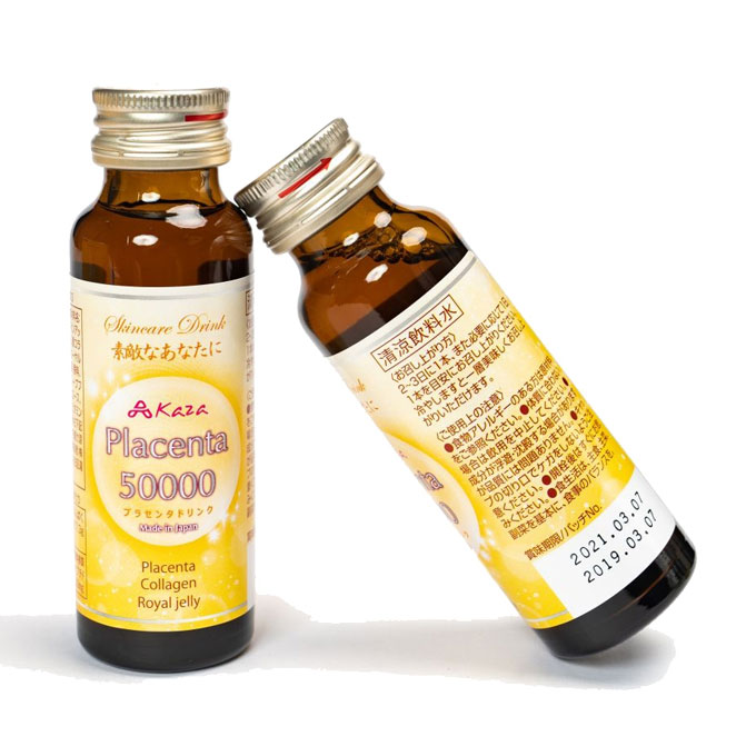 Nước uống đẹp da chống lão hóa Kaza Placenta 50000mg, Hộp 10 chai x 50ml