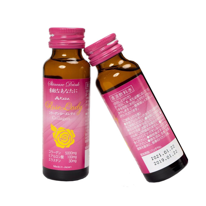 Collagen Kaza Rose Laydy đẹp da chống lão hóa, Hộp 10 chai x 50ml