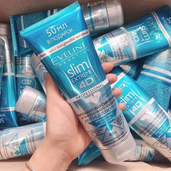 Kem tan mỡ Eveline Slim Extreme 4D Professional, Tuýp 250ml