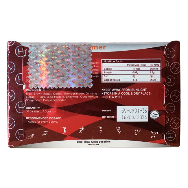 Kẹo sâm Hamer Mỹ 37F82K Hộp 36 viên