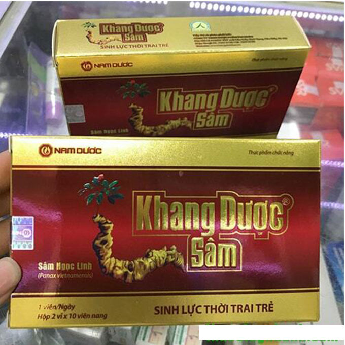 Khang Dược Sâm Bổ thận tráng dương tăng cường sinh lý, Hộp 2 vỉ x 10 viên nang mềm