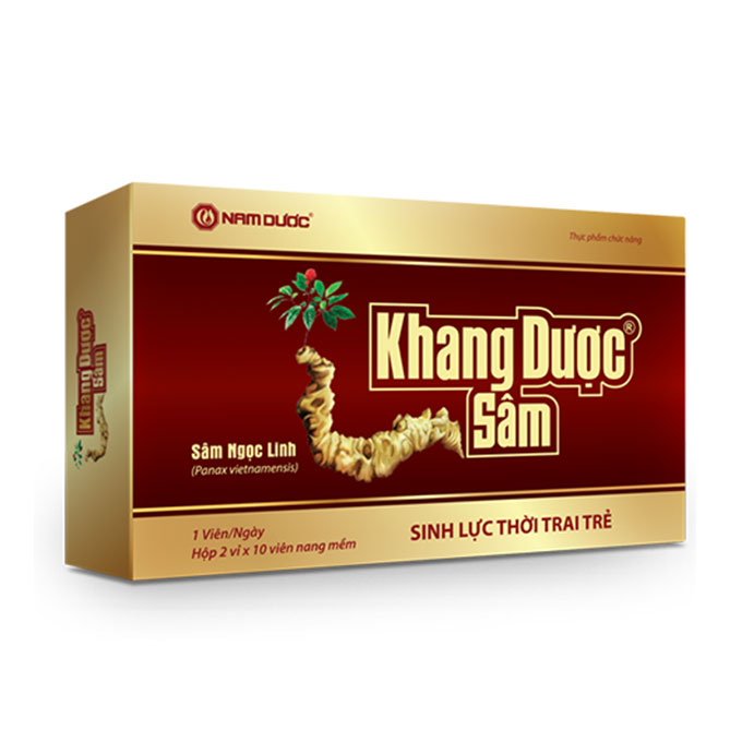 Khang Dược Sâm Bổ thận tráng dương tăng cường sinh lý, Hộp 2 vỉ x 10 viên nang mềm