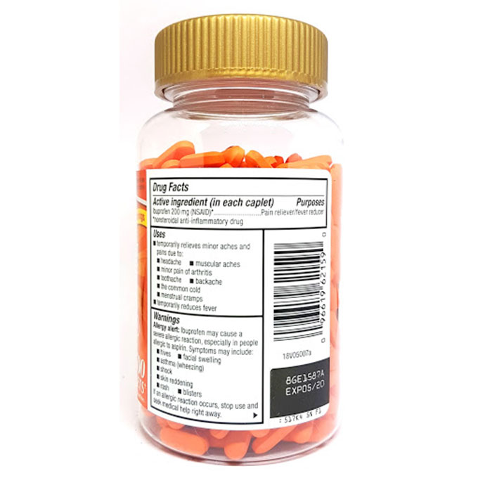 Viên uống hỗ trợ giảm đau Kirkland Ibuprofen IB Tablets 200mg, Hộp 500 viên