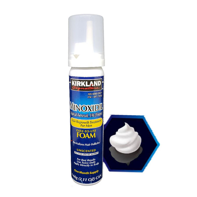 Hỗ trợ mọc râu, tóc Kirkland Minoxidil Foam For Men dạng bọt