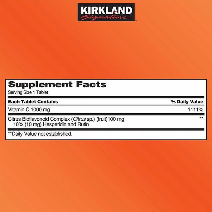 Viên Uống Bổ Sung Vitamin C Kirkland Signature Vitamin C 1000mg, Hộp 500 viên