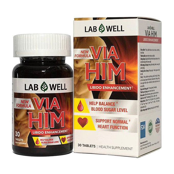 Lab Well Via Him tăng cường sinh lý nam, Hộp 30 viên