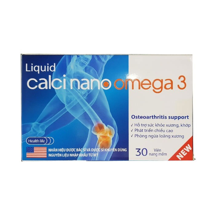 Liquid Calci Nano Omega 3, Hộp 30 viên