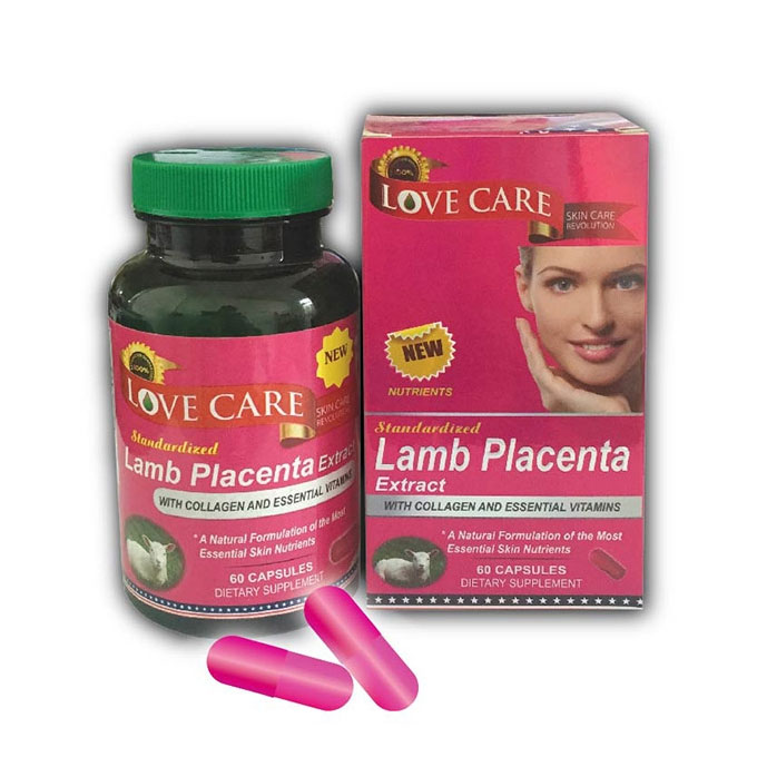 Love Care Lamb Placenta Extract đẹp da và chống chảy xệ, Hộp 60 viên