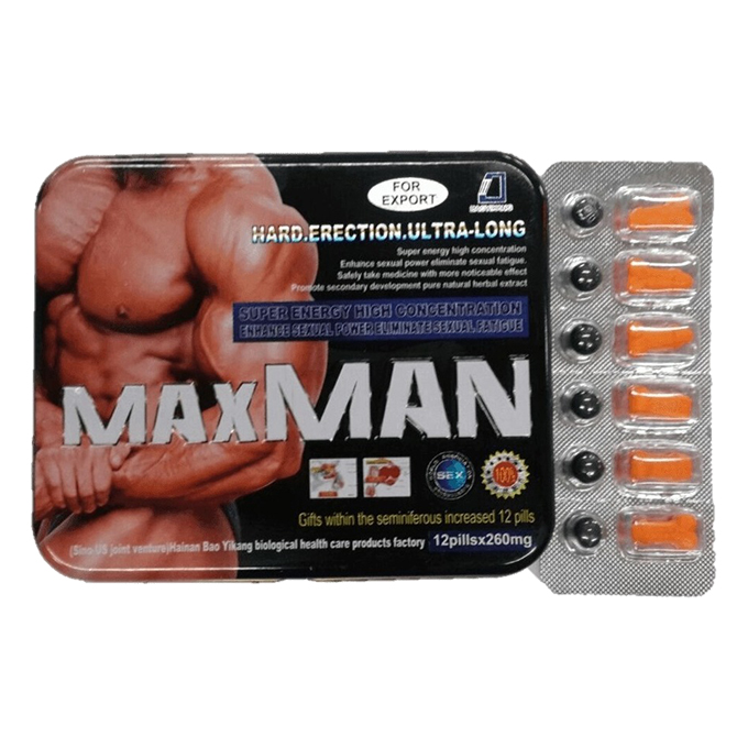 Thuốc cường dương MaxMan 260mg, Hộp 24 viên
