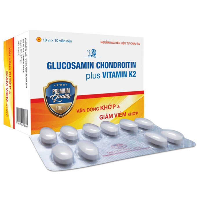 Mediphar USA Glucosamin, Chondroitin Plus K2, Hộp 100 viên