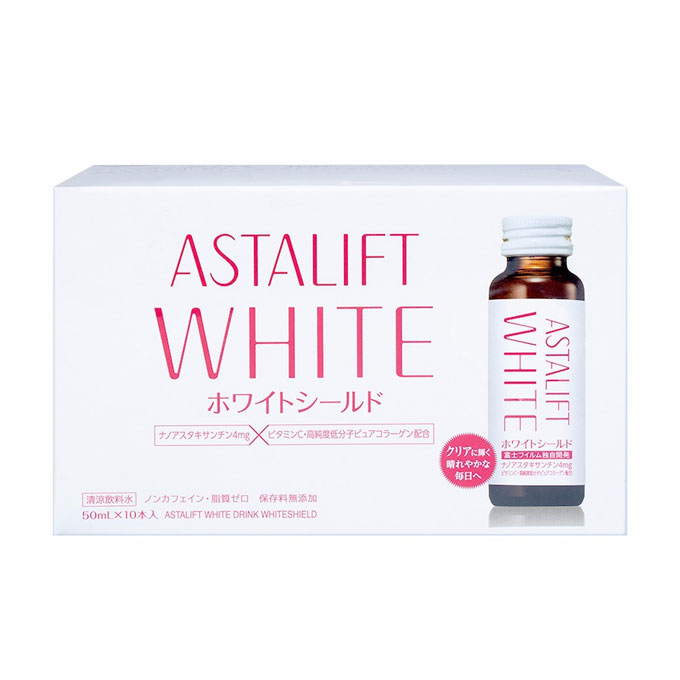 Nước uống trắng da Astalift Drink WhiteShield cao cấp, Hộp 10 chai