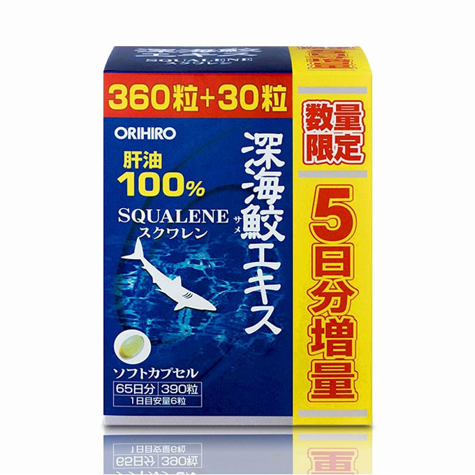 Dầu gan cá mập Orihiro Squalene Nhật Bản, Chai 390 viên