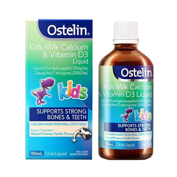 Ostelin Kids Milk Calcium & Vitamin D3, Lọ 90ml
