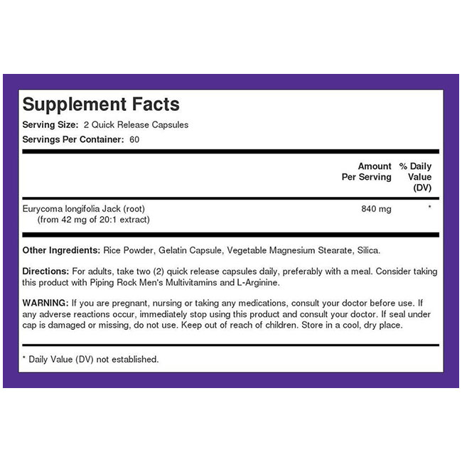 Pipingrock Ultra Tongkat Ali tinh chất rễ mật nhân, Hộp 120 viên