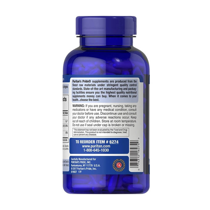 Puritan’s Pride Absorbable Calcium 1200mg Plus Vitamin D3 25 mcg, Hộp 200 viên