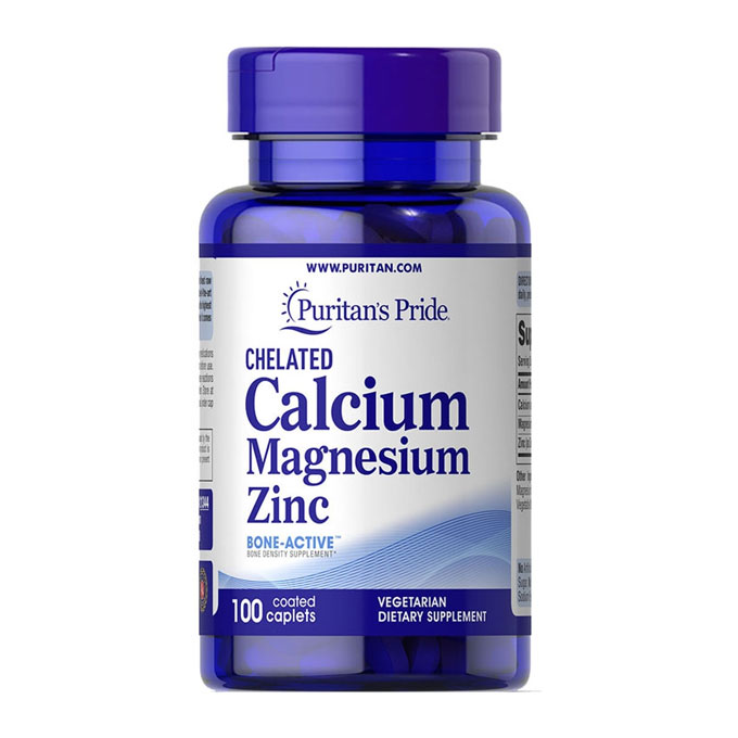 Puritan’s Pride Chelate Calcium Magnesium Zinc, Hộp 100 Viên