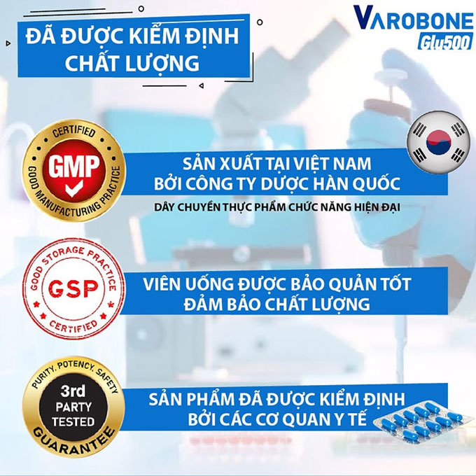 Shinpoong Varobone Glu 500 giúp khớp linh hoạt, Chai 60 viên