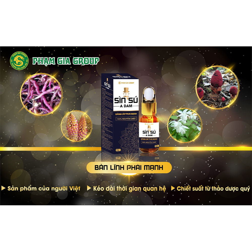 Cao Sìn A Dam sìn sú cao cấp kéo dài thời gian quan hệ, Chai 5ml