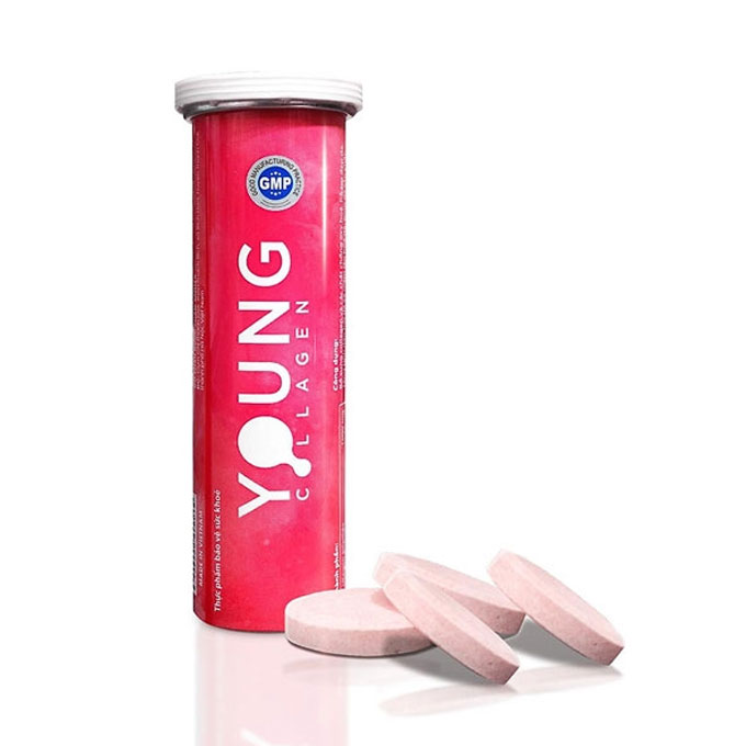 Viên sủi Young Collagen, Tuýp 10 viên