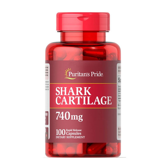 Sụn vi cá mập Puritan's Pride Shark Cartilage 740mg, Hộp 100 viên