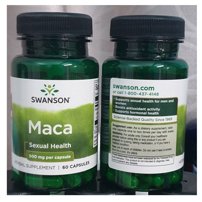 Swanson Maca tăng cường sinh lý nam, Hộp 60 viên