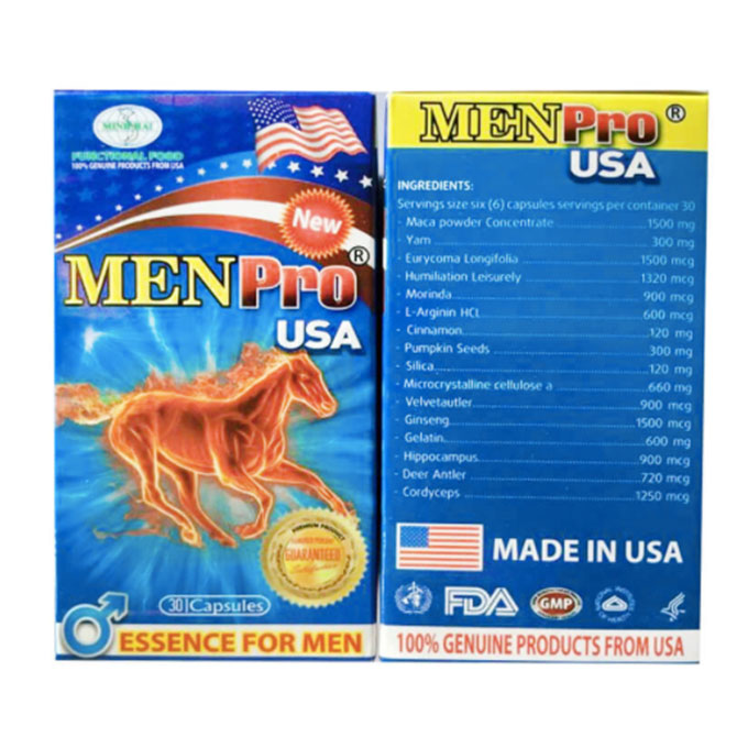 Menpro New tăng cường sinh lý phái mạnh, Hộp 30 viên