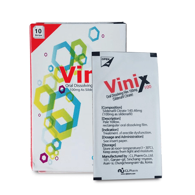 Tem Vinix 100mg cường dương kéo dài thời gian quan hệ, Hộp 10 tem