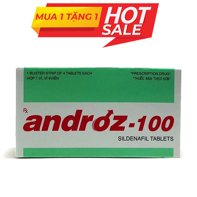 Thuốc cường dương Androz 100 mg, Hộp 4 viên