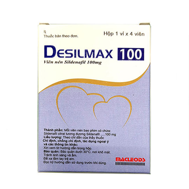 Thuốc cường dương Desilmax 100 mg, Hộp 4 viên