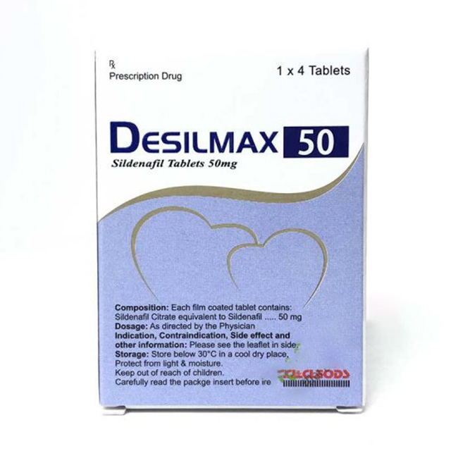 Thuốc cường dương Desilmax 50 mg, Hộp 4 viên