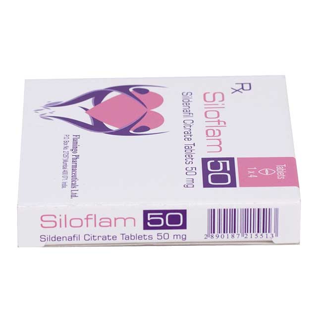 Thuốc cường dương Siloflam 50 mg, Hộp 4 viên