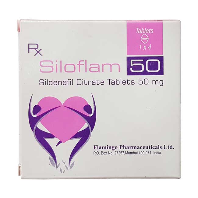 Thuốc cường dương Siloflam 50 mg, Hộp 4 viên
