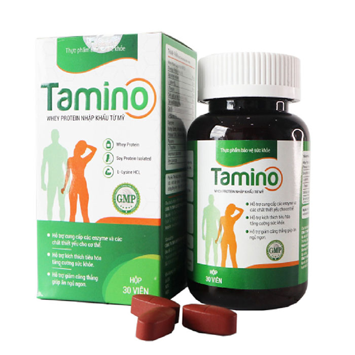 Viên uống tăng cân Tamino Whey Protein nhập khẩu từ Mỹ, Hộp 30 Viên