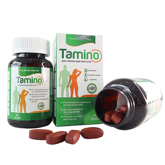 Viên uống tăng cân Tamino Whey Protein nhập khẩu từ Mỹ, Hộp 30 Viên